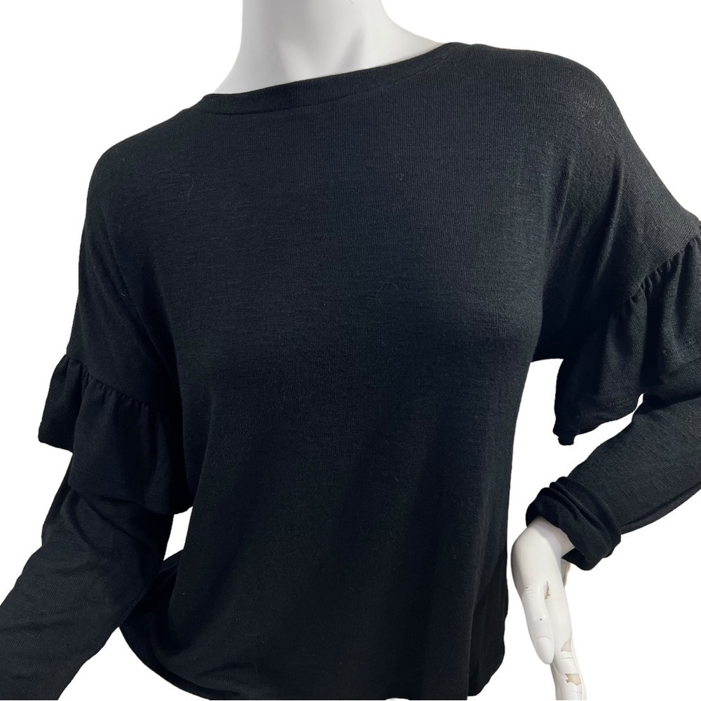 Mossimo Black Long Sleeve Shirt Ruffle NWT